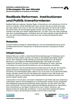 Unterrichtsbaustein: 3 Strategien für den Wandel | Definition "radikale Reformen"