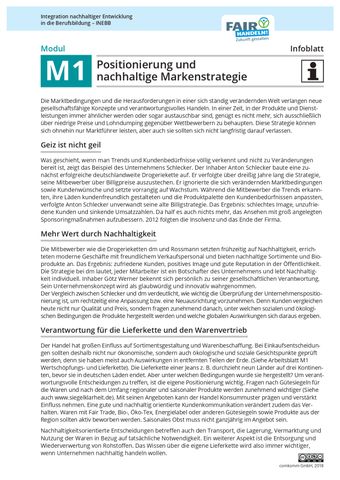 Unterrichtsbaustein: M1 05 Positionierung und nachhaltige Markenstrategie