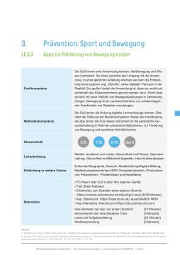 Unterrichtsbaustein: Lerneinheit 3.3 "Apps zur Förderung von Bewegung nutzen"