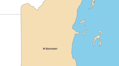 Karte: Landkarte Belize (Politische Staatsgrenzen und Hauptstadt)
