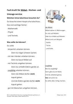 Broschuere: Fachkraft für Möbel-, Küchen- und Umzugsservice