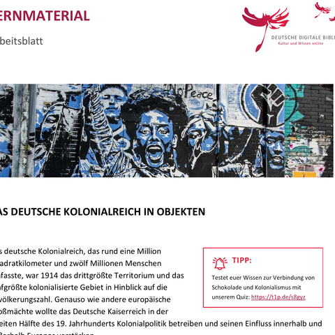 Arbeitsblatt: Arbeitsblatt: Das deutsche Kolonialreich in Objekten