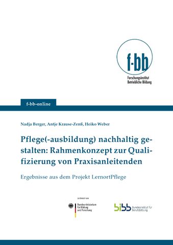 Broschuere: Pflege(-ausbildung) nachhaltig gestalten: Rahmenkonzept zur Qualifizierung von Praxisanleitenden