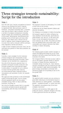 Unterrichtsbaustein: Three strategies towards sustainability - Script Introduction