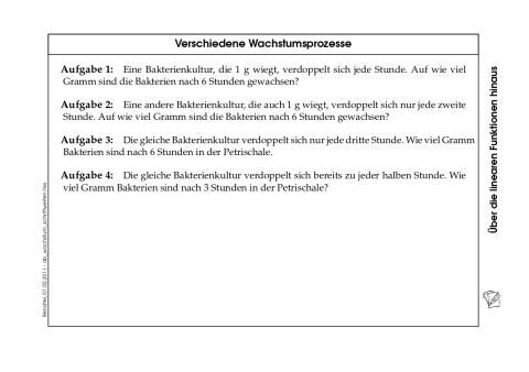 Arbeitsblatt: Verschiedene Wachstumsprozesse (zip)