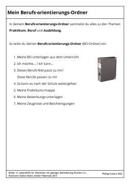 Handbuch: Mein Berufsorientierungs-Ordner