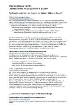Text: Medienbildung vor Ort: Linktipps, Adressen, Kontaktstellen für Bayern (odt)
