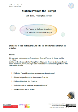 Entdeckendes: Don’t Panic Room - KI in der Kita | Station 2 "Prompt the Prompt - Mit der KI Prompten lernen"