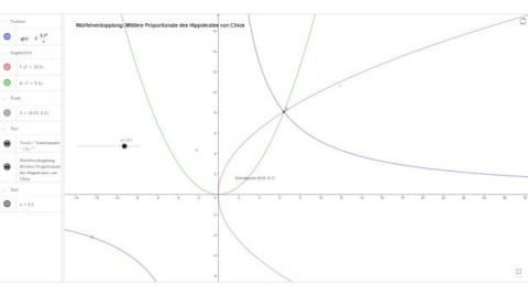 Interaktion: Würfelverdopplung - Proportionalen von Hippokrates