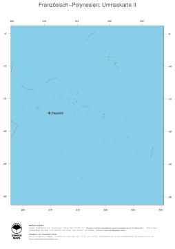Karte: Landkarte Französisch Polynesien (Politische Staatsgrenzen und Hauptstadt)