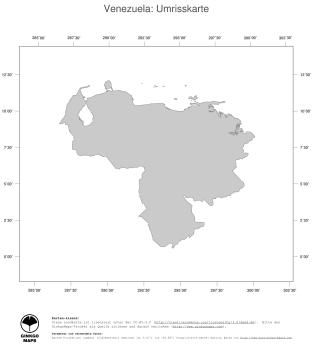 Karte: Landkarte Venezuela (Politische Staatsgrenzen)