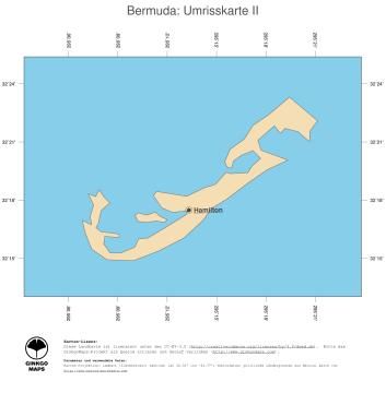 Karte: Landkarte Bermuda (Politische Staatsgrenzen und Hauptstadt)