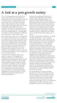 Unterrichtsbaustein: Under the magnifying glass - Text "A look at a post-growth society"