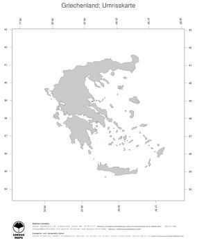Karte: Landkarte Griechenland (Politische Staatsgrenzen)