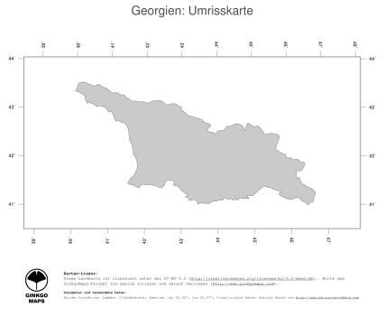 Karte: Landkarte Georgien (Politische Staatsgrenzen)