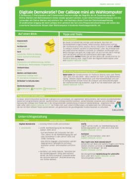 Unterrichtsbaustein: DigiBitS-Unterrichtseinheit: Digitale Demokratie? Der Calliope mini als Wahlcomputer (pdf)