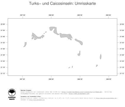 Karte: Landkarte Turks- und Caicosinseln (Politische Staatsgrenzen)