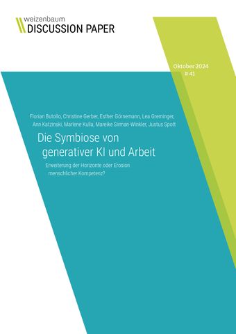 Text: Die Symbiose von generativer KI und Arbeit