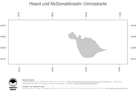 Karte: Landkarte Heard und McDonaldinseln (Politische Staatsgrenzen)