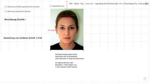 Interaktion: Der Goldene Schnitt - Maske zum Vermessen des Gesichts