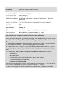 Unterrichtsbaustein: Reihenschaltung von Lampen analysieren (ZIP-Datei)