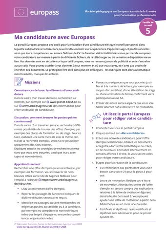 Arbeitsblatt: Ma candidature avec Europass