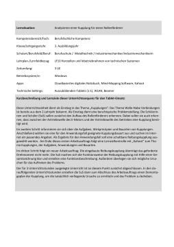 Unterrichtsbaustein: Analysieren einer Kupplung für einen Rollenförderer (ZIP-Datei)