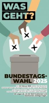 Veranschaulichung: Flyer zur Bundestagswahl 2025