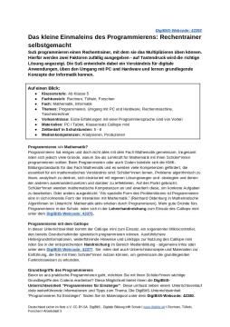 Unterrichtsbaustein: DigiBitS-Unterrichtseinheit: Das kleine Einmaleins des Programmierens: Der Calliope mini als Rechentrainer (odt)