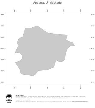 Karte: Landkarte Andorra (Politische Staatsgrenzen)