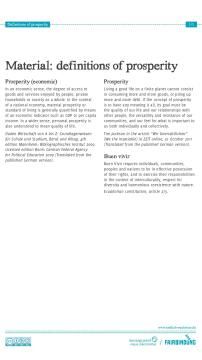 Unterrichtsbaustein: Prosperity and good living - Definitions