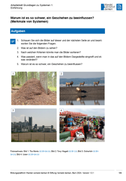 Arbeitsblatt: Modul 5 | Arbeitsblatt 1 "Grundlagen komplexer Systeme – Einführung"