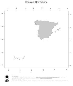 Karte: Landkarte Spanien (Politische Staatsgrenzen)