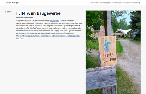 Unterrichtsbaustein: FLINTA im Baugewerbe