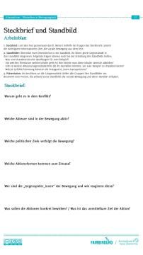 Unterrichtsbaustein: Menschen in Bewegung(en) - Vorlage für den Steckbrief