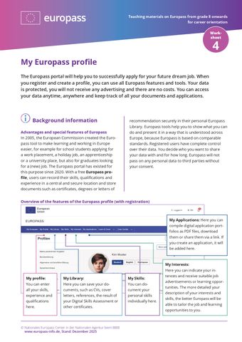 Arbeitsblatt: My Europass profile