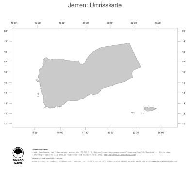 Karte: Landkarte Jemen (Politische Staatsgrenzen)