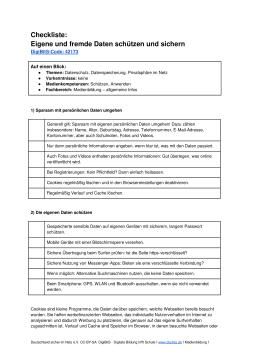 Text: DigiBitS-Checkliste: Eigene und fremde Daten schützen und sichern (odt)