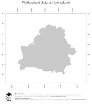 Karte: Landkarte Weissrussland (Politische Staatsgrenzen)