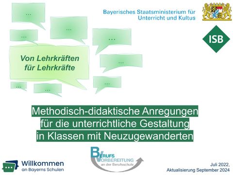 Handreichung: Zweitschrifterwerb: Methodisch-didaktische Anregungen für Klassen mit Neuzugewanderten