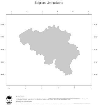 Karte: Landkarte Belgien (Politische Staatsgrenzen)