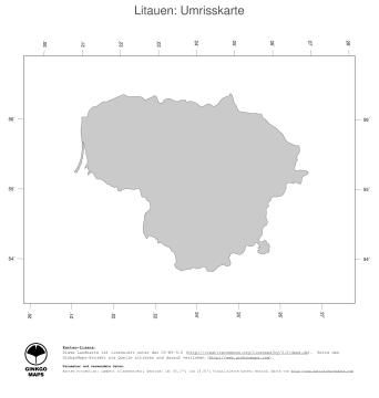 Karte: Landkarte Litauen (Politische Staatsgrenzen)