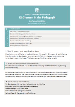 Handreichung: KI-Grenzen in der Pädagogik – Wo Fachlichkeit bleibt