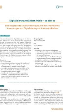 Unterrichtsbaustein: Digitalisierung verändert Arbeit — so oder so