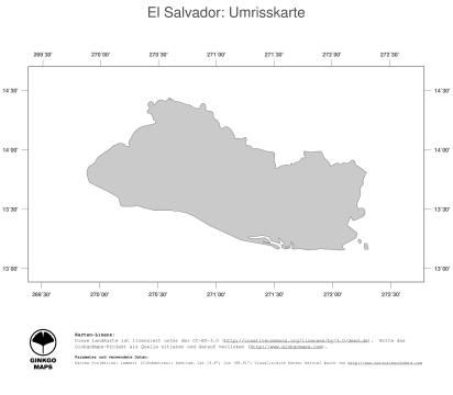 Karte: Landkarte El Salvador (Politische Staatsgrenzen)