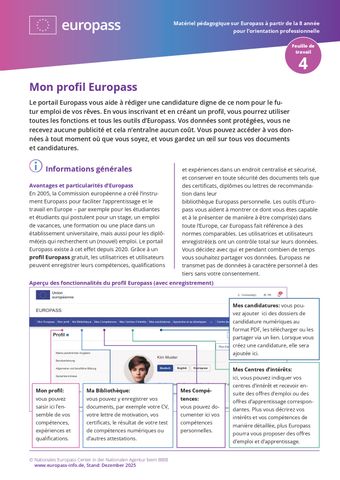 Arbeitsblatt: Mon profil Europass
