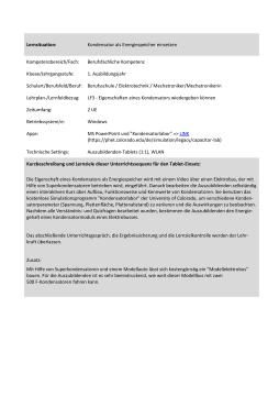 Unterrichtsbaustein: Kondensator als Energiespeicher (ZIP-Datei)