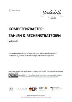 Arbeitsblatt: Kompetenzraster: Zahlen und Rechenstrategien