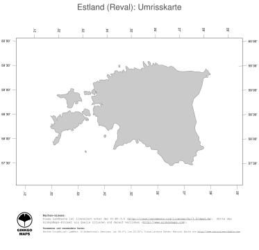 Karte: Landkarte Estland (Politische Staatsgrenzen)