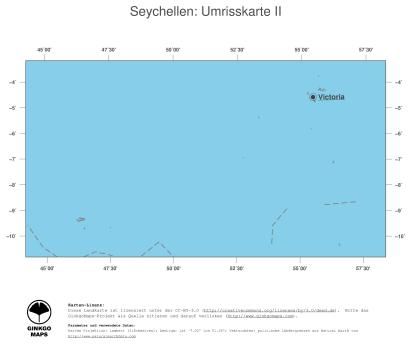 Karte: Landkarte Seychellen (Politische Staatsgrenzen und Hauptstadt)